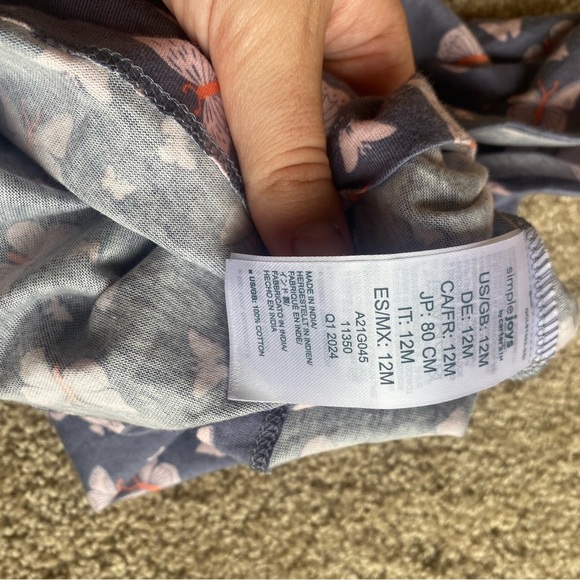 Bundle Baby Girl Floral and Butterfly Dress With Shorts 12 Months Cotton NWOT - Picture 8 of 8